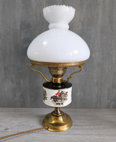 Vintage brass ceramic table - vintage,