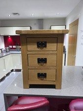 Roseland Zelah - Solid Oak Rustic Bedside Table - 3 Drawer Chest