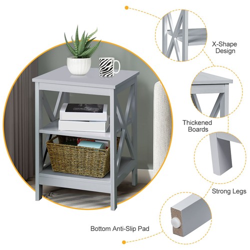 Gainoom tier nightstand side - 3-tier,