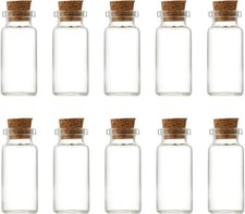 10pcs Mini Glass Bottles with Cork Lids – DIY Spell Jars, Crafts, Wedding Decor