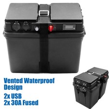 Trolling Motor Battery Power Box Storage Box with Voltmeter Display Waterproof