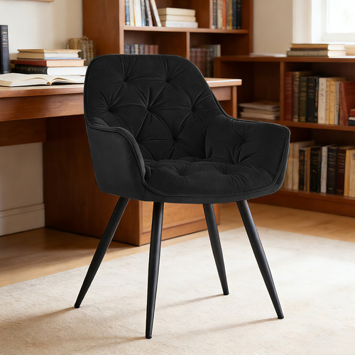 Velvet dining chair padded - 1x,