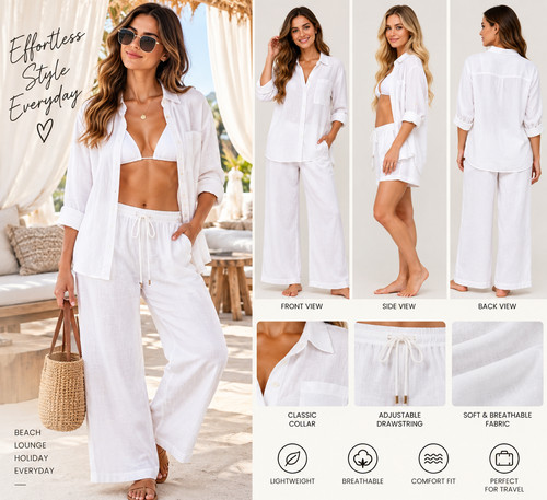 Ladies linen piece summer co - linen,