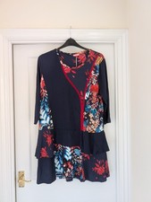 BNWT Joe Browns Ladies Navy Blue Multicoloured Tunic Top.  Size 20.