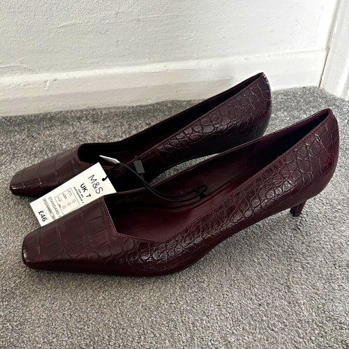 Marks spencer burgundy croc - &,