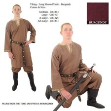 Medieval Viking Long Sleeve Tunic. Ideal for Stage Costume Re-enactment  LARP