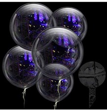 Gejoy 5 Pieces Jumbo Bobo Balloons Clear Round Balloons Reusable Fillable Transp