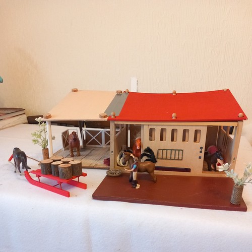 Wooden horse stable handmade - wooden,