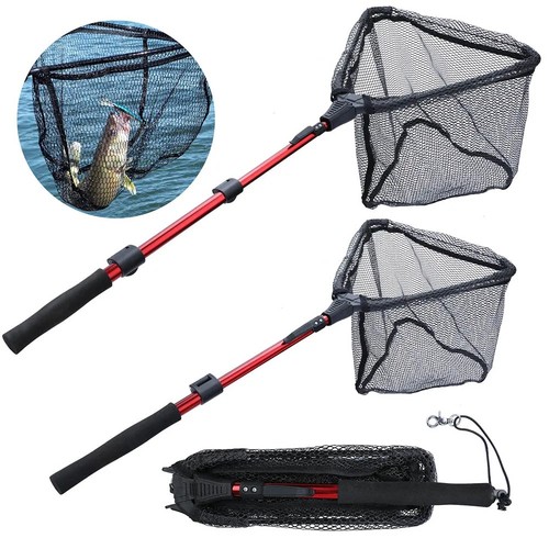Telescopic folding fishing net - telescopic,