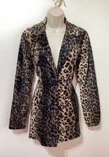 Morgan de toi leopard faux fur velvet coat S 8 vintage 90s Y2K animal print
