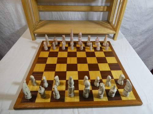 Vintage soapstone carved chess - vintage,
