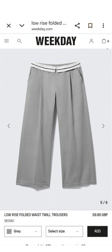 Monki low rise grey twill - monki,