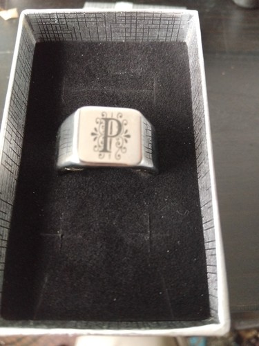 Men square signet ring - men's,