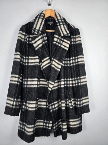 Topshop black white wool blend - black,