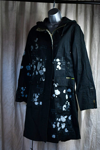Black hooded graphic print - hooded,