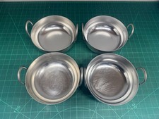 Set of 4 Stainless Steel Curry Bowls Serving Bowls Balti Dishes 16cm Each