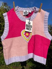 BNWT Womens The Ragged Priest Pink Heart Vest Knit  T Shirt Top Size M Medium