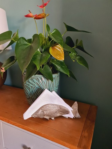 Silver plated koi carp - silver, fish