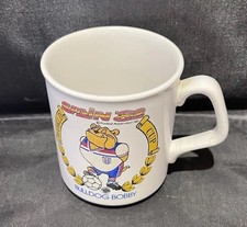 Vintage 1980s Pottery mug - England World Cup Spain 82 -  BullDog Bobby