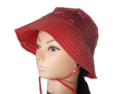 Moncler PVC Hat Rainhat Hood Shiny Red Plastic Vintage 90s Rainwear Rain Hat