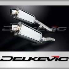 KAWASAKI ZZR400 ZZR600 1990-2009 225mm OVAL STAINLESS SILENCER EXHAUST KIT