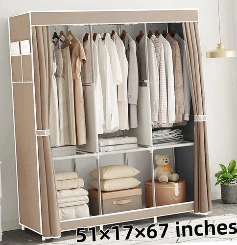 Large fabric canvas wardrobe - fabric,