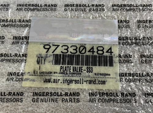 Ingersoll rand valve - ingersoll-rand, plate