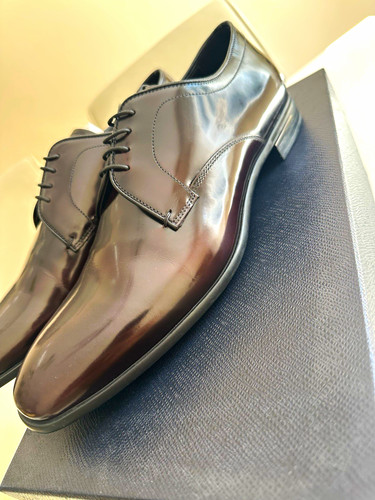Prada burgundy leather derby - leather,