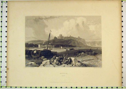Original old antique print - old,