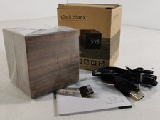 Gingko Cube Click Clock Walnut