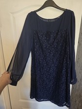 BEAUTIFUL NEXT NAVY LACE OCCASION DRESS SIZE 12 CHRISTMAS PARTY LADIES
