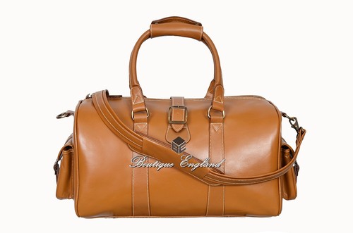 Weekend bag leather tan - tan, duffle
