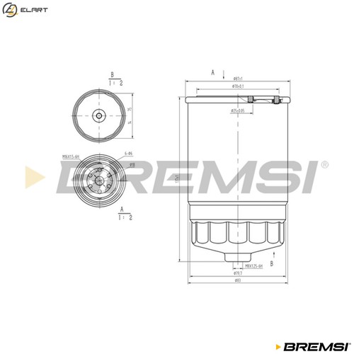 Fuel filter fe0053 for alfa - filter,