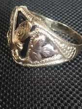 Black Onyx Gold Eagle Ring 10K