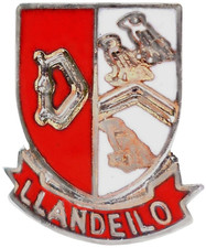 Llandeilo town small pin badge - town,