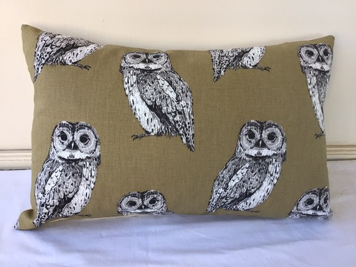 Tawny owl bolster cushion - bolster,