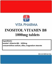 VITAPHARMA Inositol Vitamin B8 1000mg tablets belly fat, high blood pressure