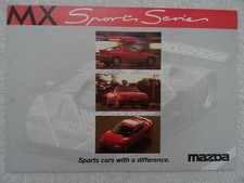 Mazda MX Sports Series Postal Brochure 1997: MX-3, MX-5, MX-6. Specifications.