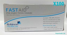 Fast Aid Pre-Injection Swabs 70% IPA Alcohol Wipes Piercing Tattoo Nail Medical