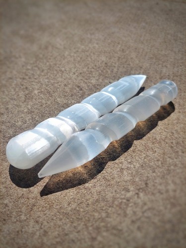 Selenite crystal wand spiral - selenite,