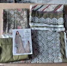 Asian Style Unstitched Suit, Green Colour Beautiful Printed With Embroidery,