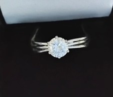 Diamonique by QVC Sterling Silver CZ Ring Size L (lot 12)