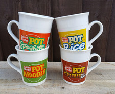 Vintage Golden Wonder Pot Noodle Rice Chilli Mugs Set of 4 Ceramic England 90`s