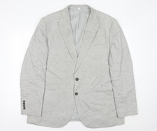 Marks and Spencer Men’s Grey Linen Blend Blazer Jacket 46 Chest 3XL