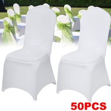 50pcs Chair Covers Dining Spandex Slip Seat Cover Wedding Party Flat Anniversary