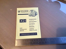 Southend Transport Bus Timetable Route X21 April 1984 Basildon London Eastwood