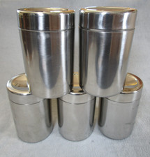 5 Lovely Vintage Hong Kong Stainless Steel Lidded Storage Canister Containers