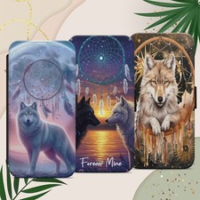Wolf Dreamcatcher Love Phone Case Cover for iPhone Samsung Pixel Flip Wallet