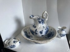 Victorian Wash Stand Jug (Cracked)  and Bowl 4pc Set