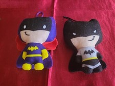 DC COMICS McDONALDS BATMAN & BATGIRL HANGING PLUSH 2021 4 INCH MINI FIGURES 